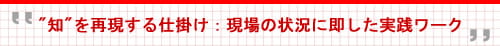 知を再現する仕掛け:現場の状況に即した実践ワーク