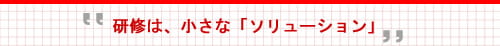 研修は小さな「ソリューション」