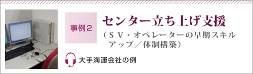 事例２　センター立ち上げ支援　大手海運会社の例