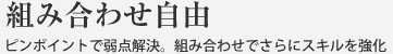 組み合わせ自由　ピンポイントで弱点解決。組み合わせでさらにスキルを強化