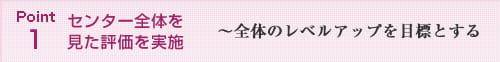 Point1　センター全体を見た評価を実施