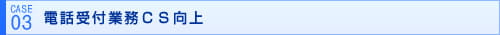 【 実績例 3 】電話受付業務ＣＳ向上