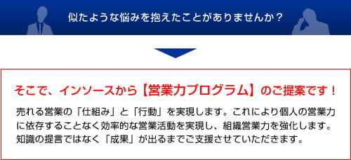 そこで、インソースから【営業力プログラム】のご提案です！