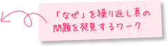 「なぜ」を繰り返し真の問題を発見するワーク