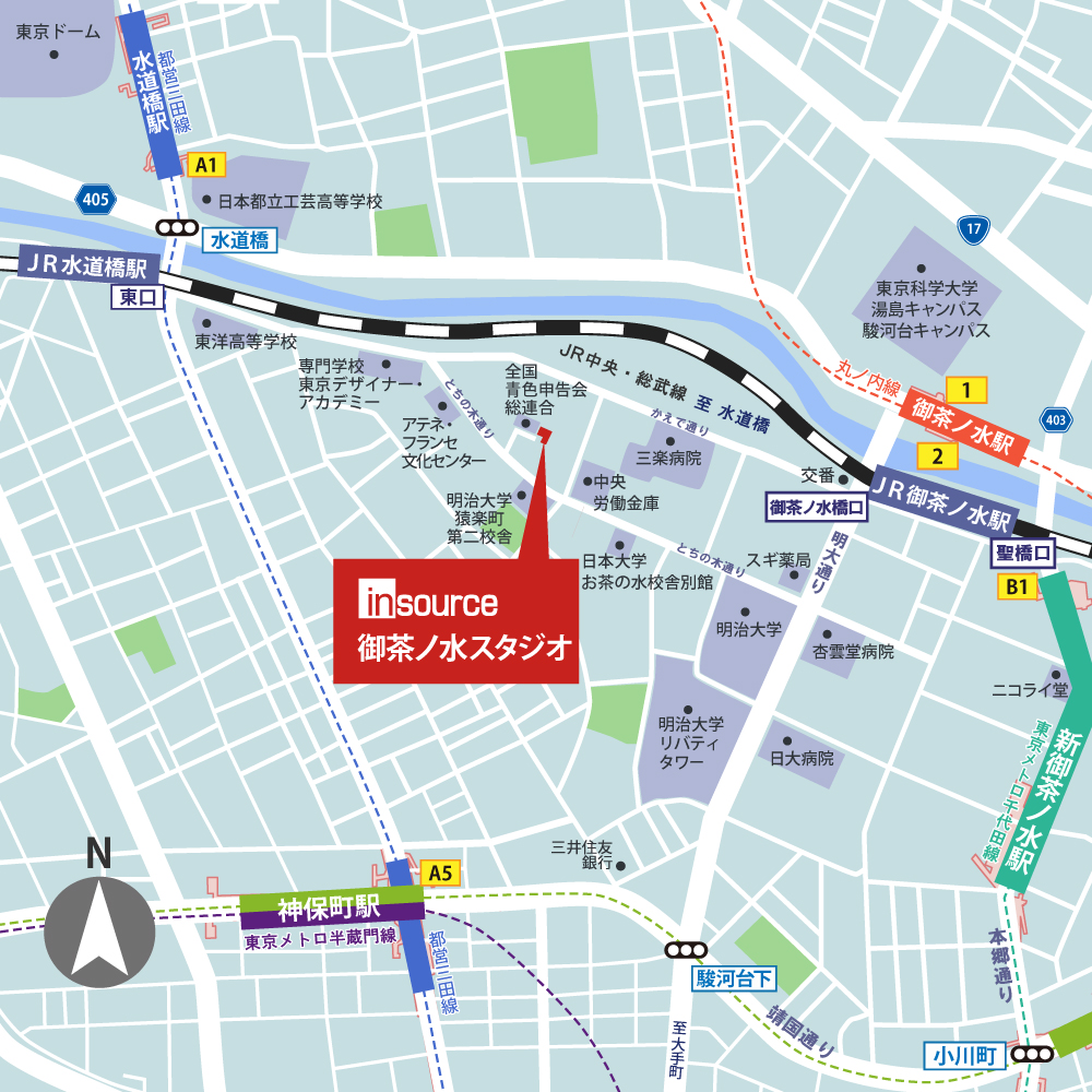 御茶ノ水スタジオマップ