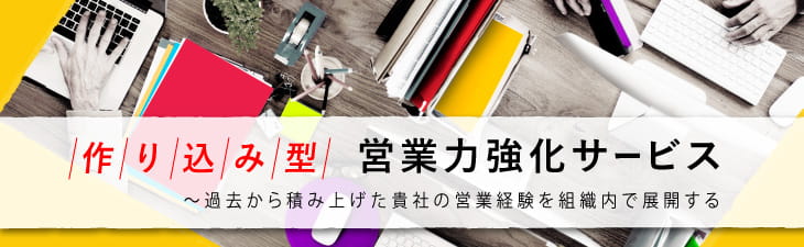 作り込み型　営業力強化サービス  ～過去から積み上げた貴社の営業経験を組織内で展開する