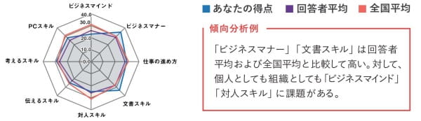 新人８大スキルアセスメント結果イメージ