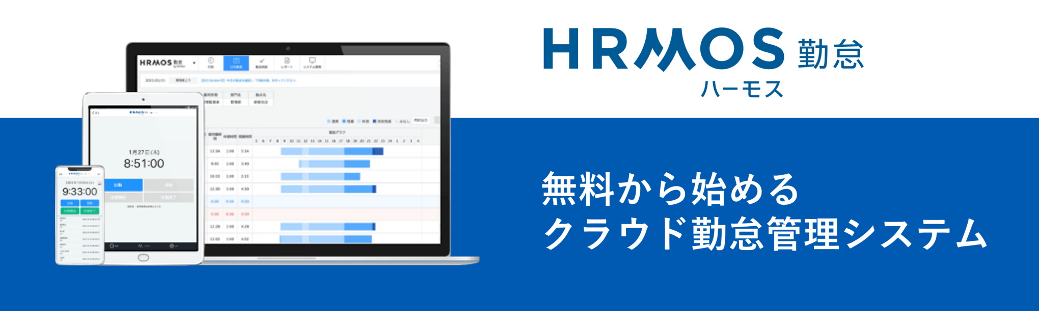 クラウド勤怠管理システム「HRMOS勤怠」