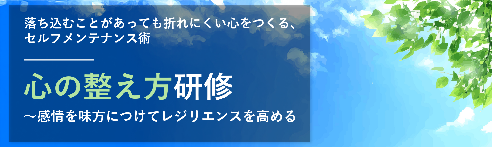 心の整え方研修～感情を味方につけてレジリエンスを高める（１日間）