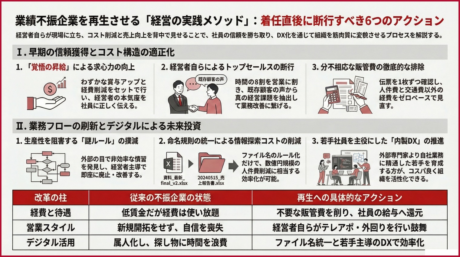 もし業績不振企業に経営者として着任したら何をするか？｜経営の方法論10
