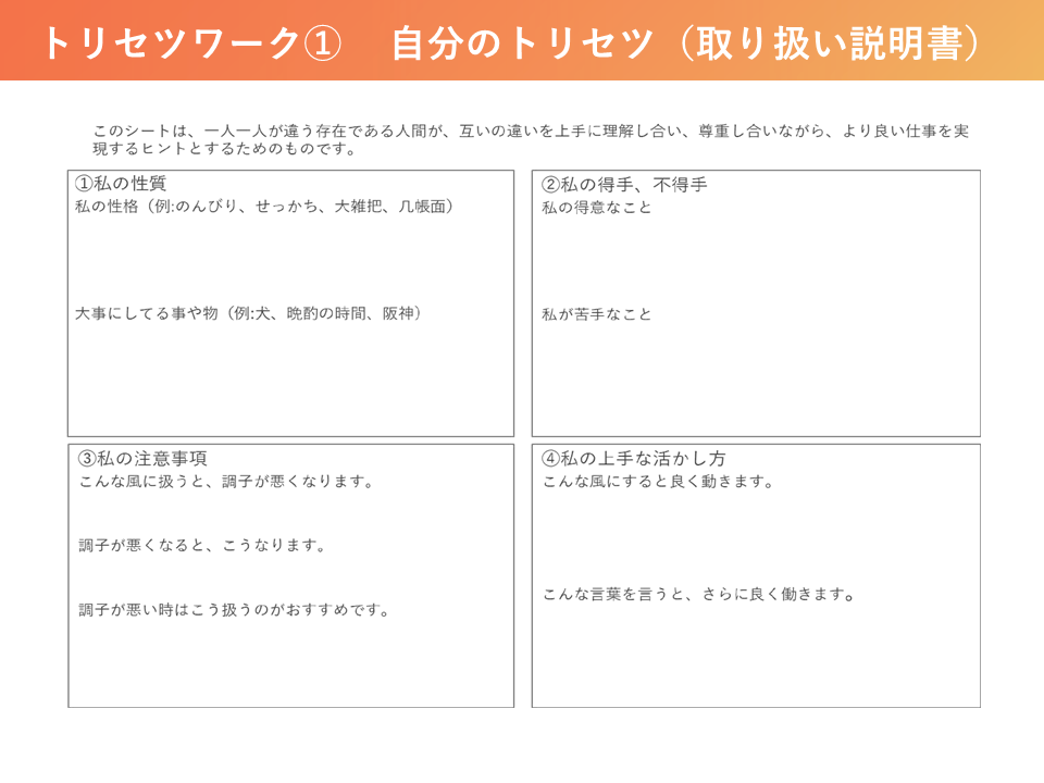 トリセツシート