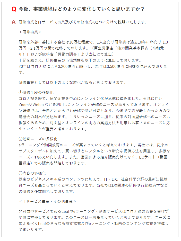 今後事業はどのように変化していくと思うか