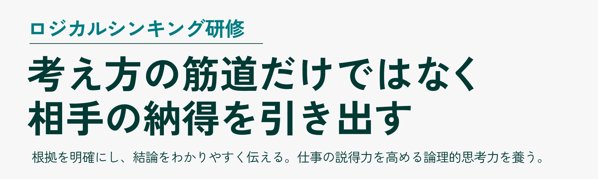 論理的思考力向上研修ラインナップ/選び方